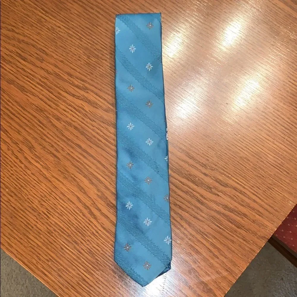 Vtg 60s Pierre Jacques blue polyester tie